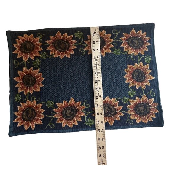 Windham Home Set Of 4 Sunflower Tapestry Placemats - Picture 6 of 7